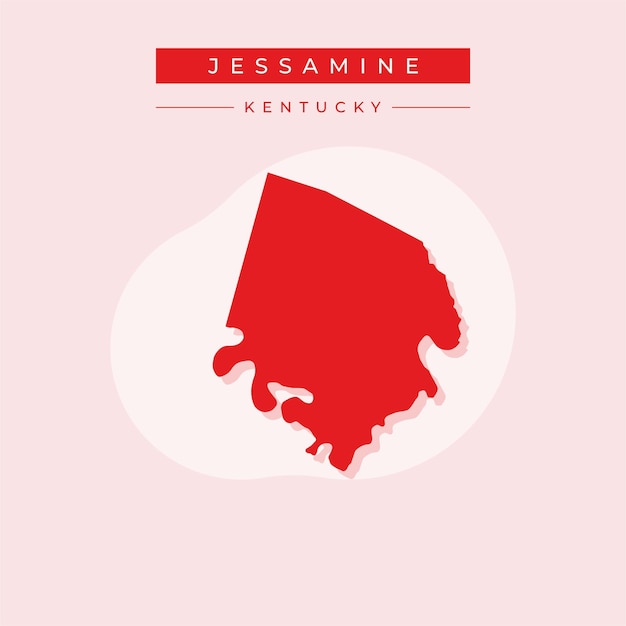 Ilustración vectorial del vector del mapa de Jessamine en el estado de Kentucky