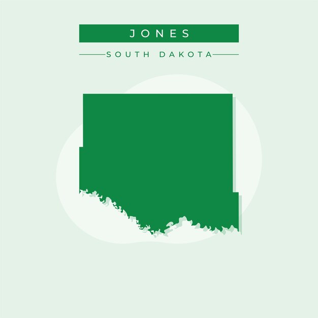 Ilustración vectorial del vector del mapa de Jones en Dakota del Sur