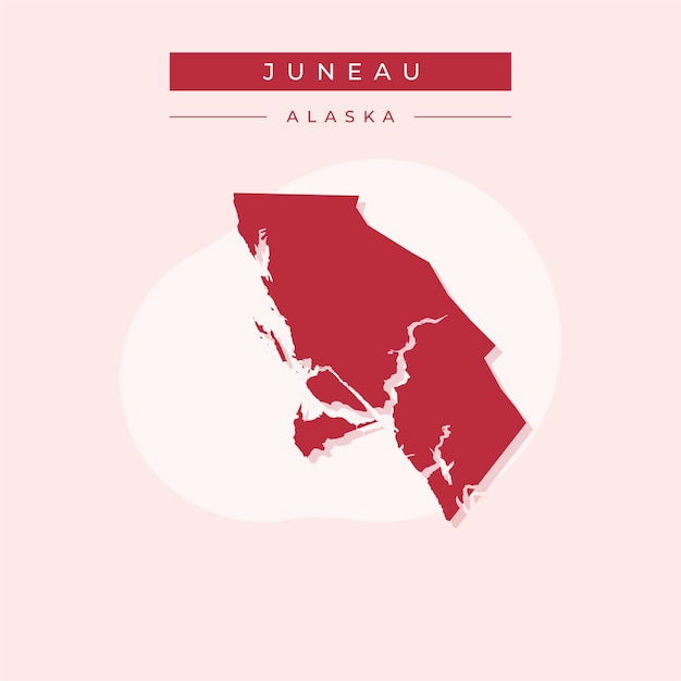 Ilustración vectorial del vector del mapa de Juneau de Alaska