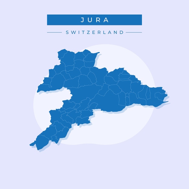 Ilustración vectorial del vector del mapa del Jura de Suiza