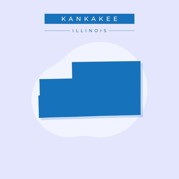 Ilustración vectorial del vector del mapa de Kankakee en el estado de Illinois