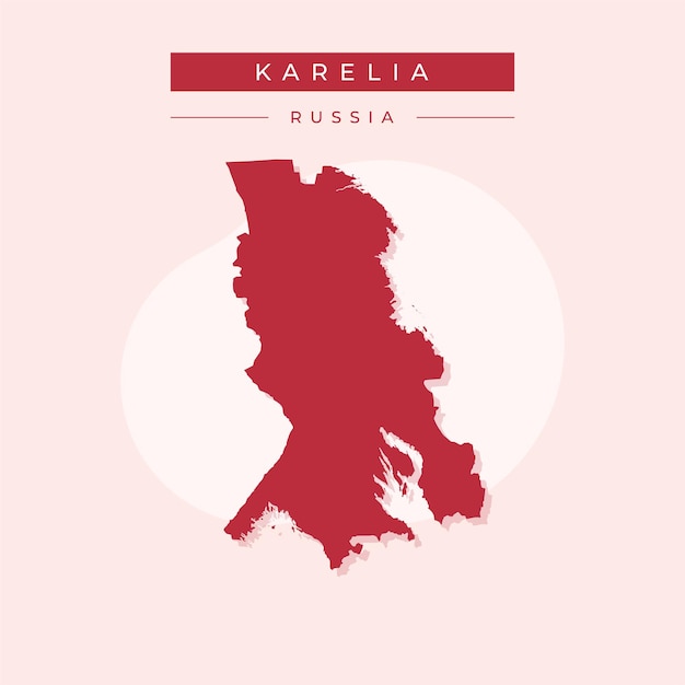 Ilustración vectorial del vector del mapa de Karelia de Rusia