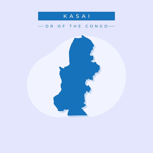 Ilustración vectorial del vector del mapa de Kasai República Democrática del Congo