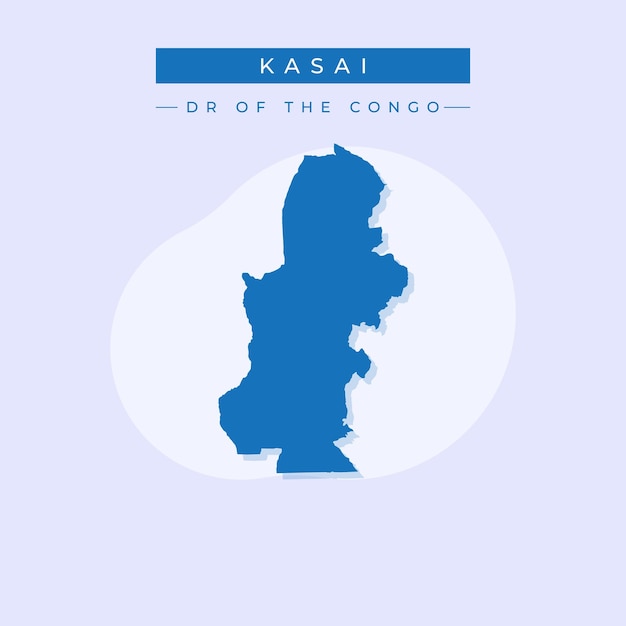 Vector ilustración vectorial del vector del mapa de kasai república democrática del congo