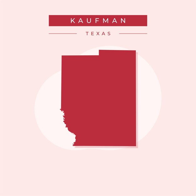 Ilustración vectorial del vector del mapa de Kaufman en Texas