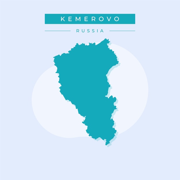 Ilustración vectorial del vector del mapa de Kemerovo de Rusia