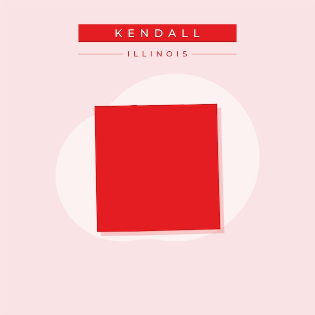 Ilustración vectorial del vector del mapa de Kendall en el estado de Illinois