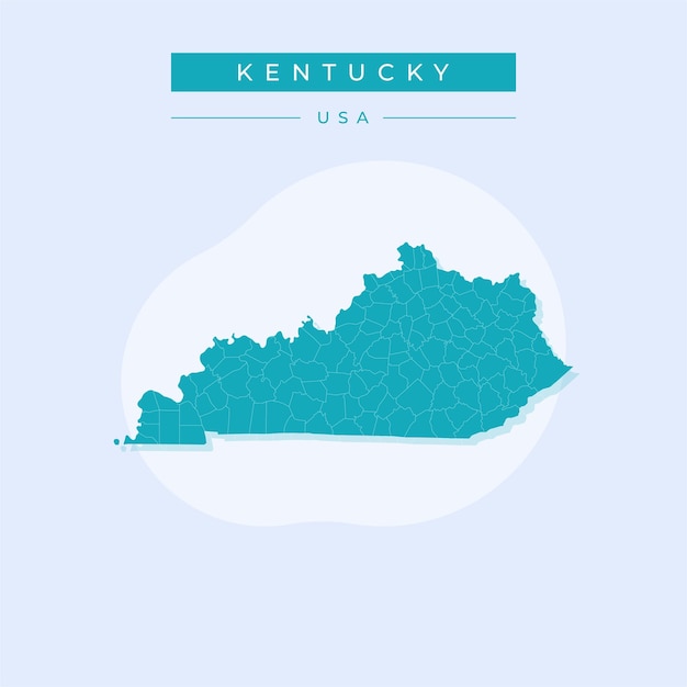 Ilustración vectorial del vector del mapa de Kentucky