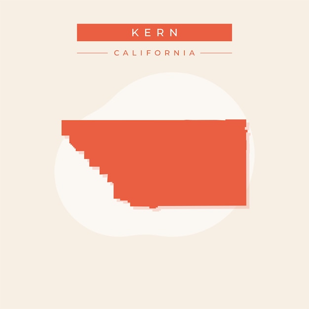 Vector ilustración vectorial del vector del mapa de kern en california