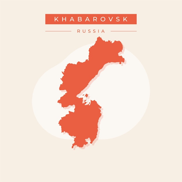 Ilustración vectorial del vector del mapa de Khabarovsk de Rusia