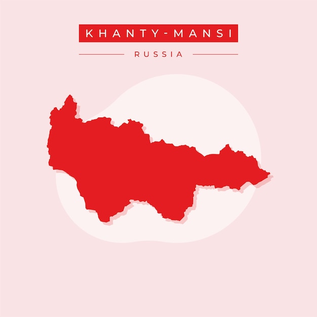 Vector ilustración vectorial del vector del mapa de khantymansi de rusia