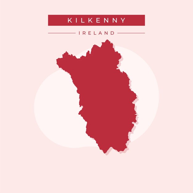 Ilustración vectorial del vector del mapa de Kilkenny en Irlanda