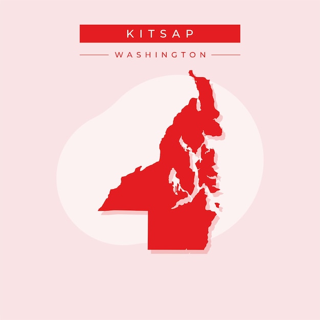 Ilustración vectorial del vector del mapa de Kitsap en Washington