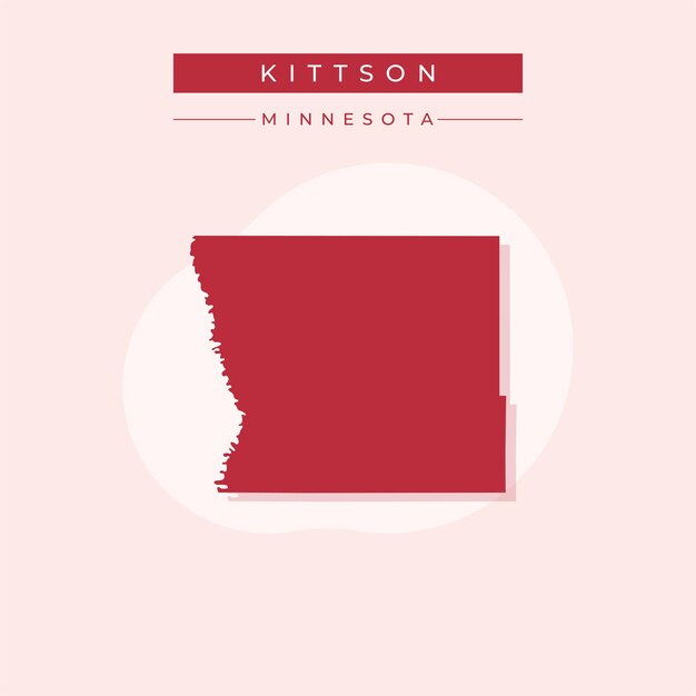 Ilustración vectorial del vector del mapa de Kittson en Minnesota