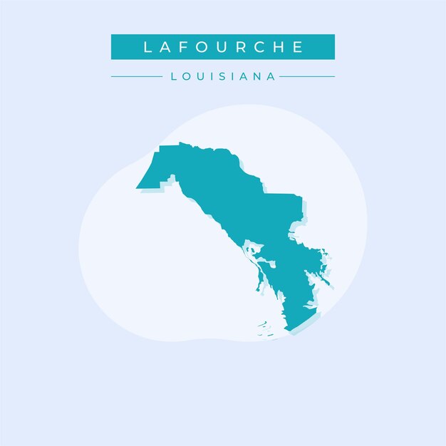 Ilustración vectorial del vector del mapa de Lafourche de Luisiana