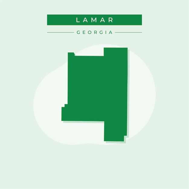 Ilustración vectorial del vector del mapa de Lamar en Georgia