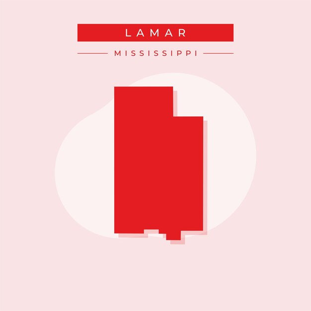 Ilustración vectorial del vector del mapa de Lamar en el Mississippi
