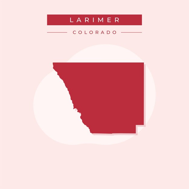 Ilustración vectorial del vector del mapa de larimer en colorado