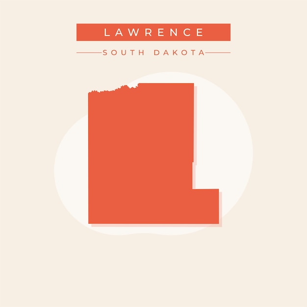 Ilustración vectorial del vector del mapa de Lawrence en Dakota del Sur