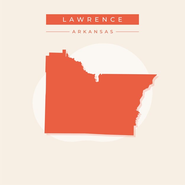 Ilustración vectorial del vector del mapa de Lawrence en el estado de Arkansas