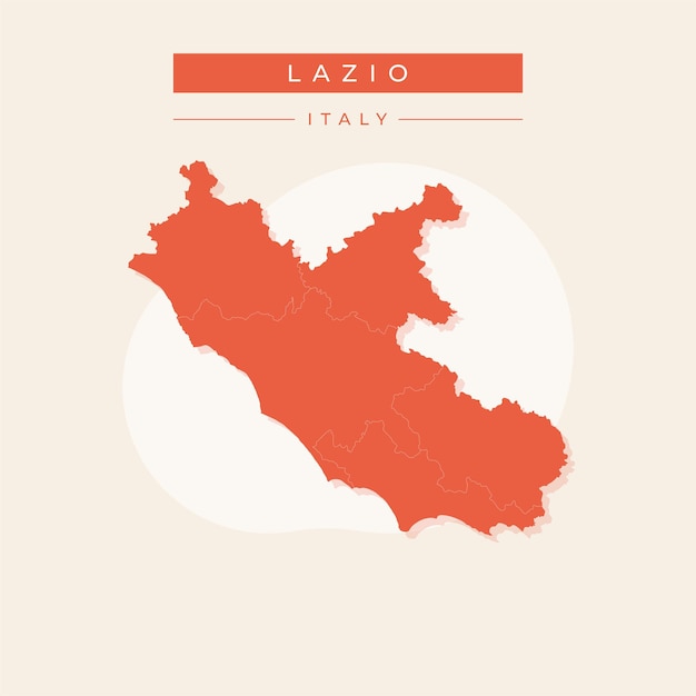 Ilustración vectorial del vector del mapa de Lazio en Italia
