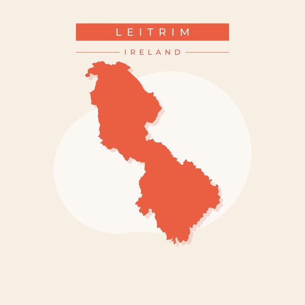 Ilustración vectorial del vector del mapa de Leitrim de Irlanda