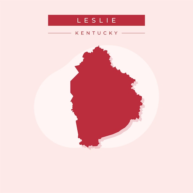 Ilustración vectorial del vector del mapa de Leslie en el estado de Kentucky
