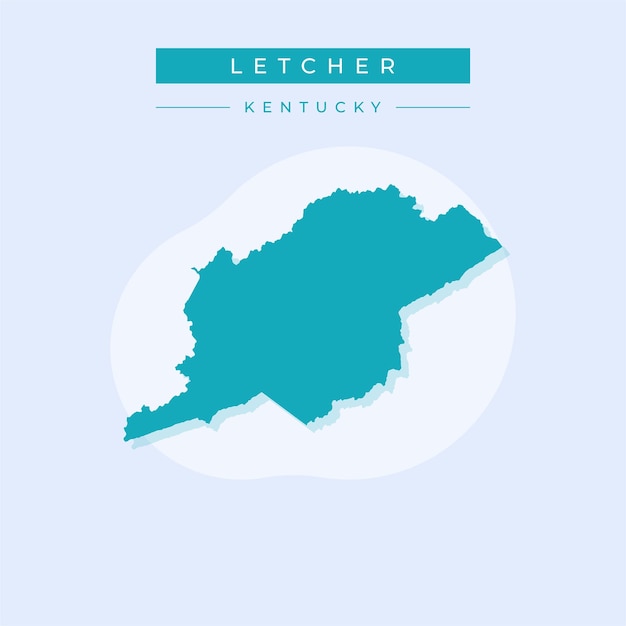 Ilustración vectorial del vector del mapa de Letcher de Kentucky