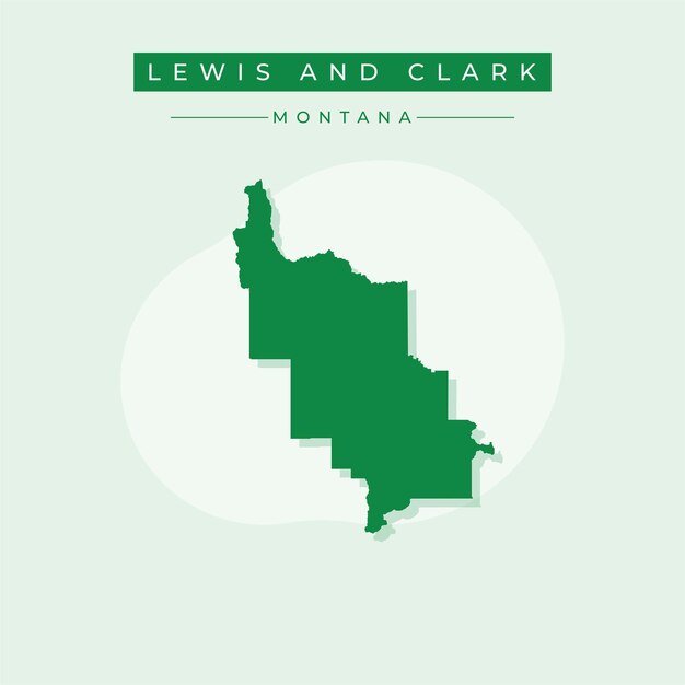 Ilustración vectorial del vector del mapa de Lewis y Clark de Montana