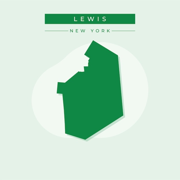 Ilustración vectorial del vector del mapa de Lewis en Nueva York