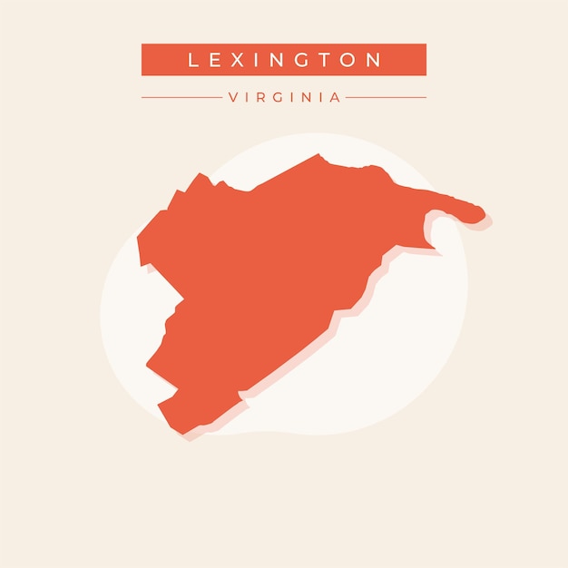 Ilustración vectorial del vector del mapa de Lexington en Virginia