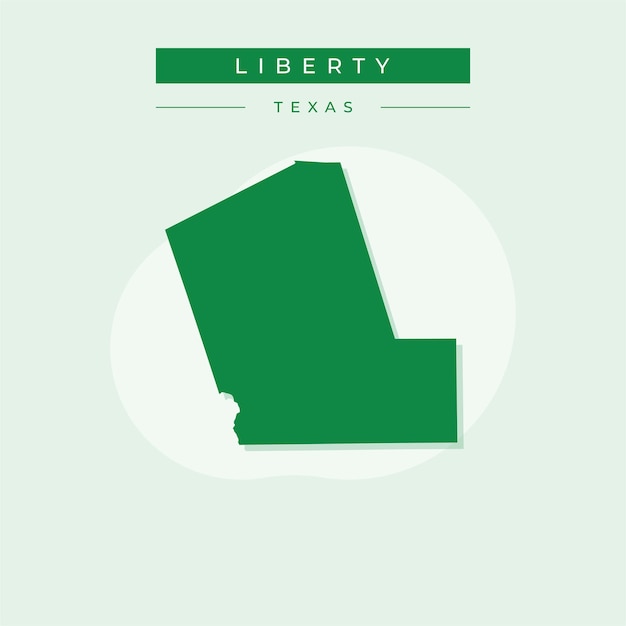 Ilustración vectorial del vector del mapa de Liberty en Texas