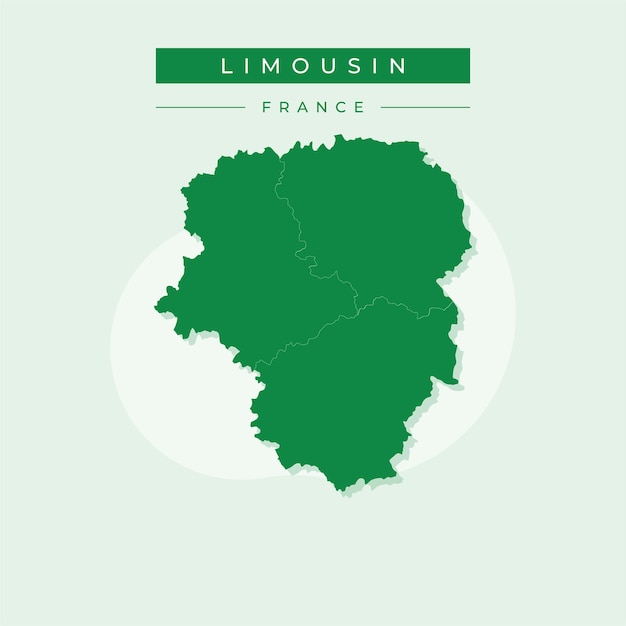 Ilustración vectorial del vector del mapa de Limousin en Francia