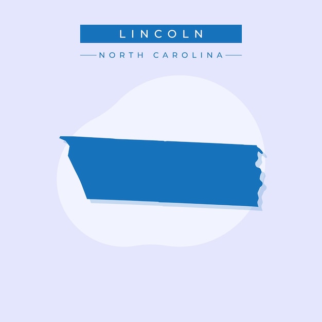 Ilustración vectorial del vector del mapa de Lincoln en Carolina del Norte