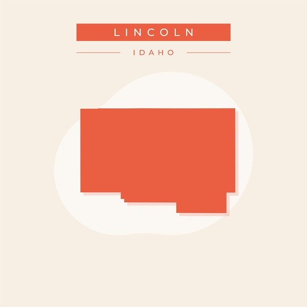 Ilustración vectorial del vector del mapa de Lincoln en el estado de Idaho