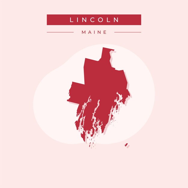 Ilustración vectorial del vector del mapa de Lincoln en el estado de Maine