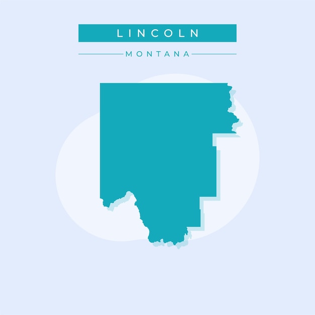 Ilustración vectorial del vector del mapa de Lincoln en el estado de Montana