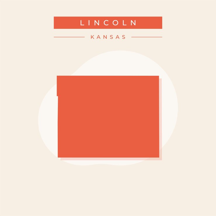 Vector ilustración vectorial del vector del mapa de lincoln en kansas
