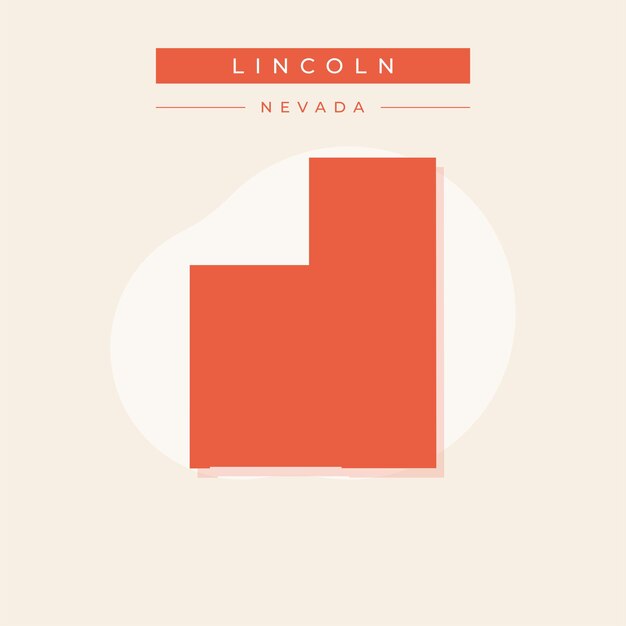 Ilustración vectorial del vector del mapa de Lincoln en Nevada