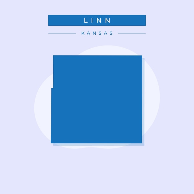 Ilustración vectorial del vector del mapa de Linn en Kansas