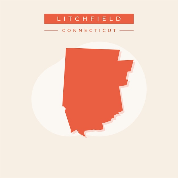 Vector ilustración vectorial del vector del mapa de litchfield en connecticut