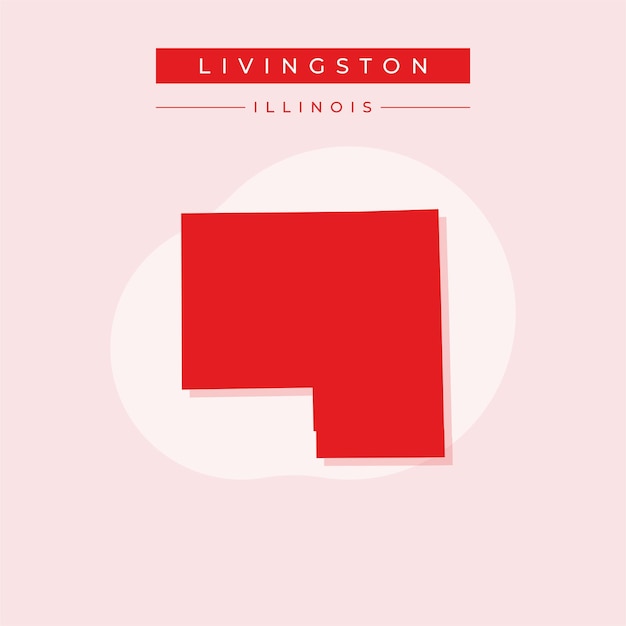 Ilustración vectorial del vector del mapa de Livingston en el estado de Illinois