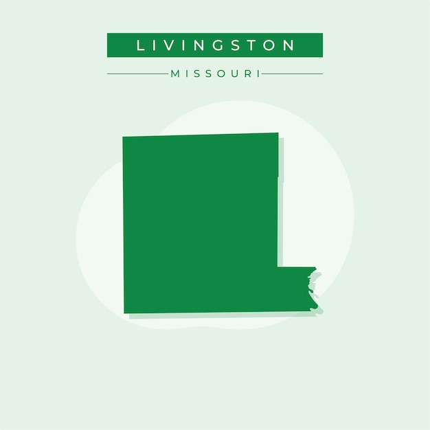 Ilustración vectorial del vector del mapa de Livingston en el estado de Missouri
