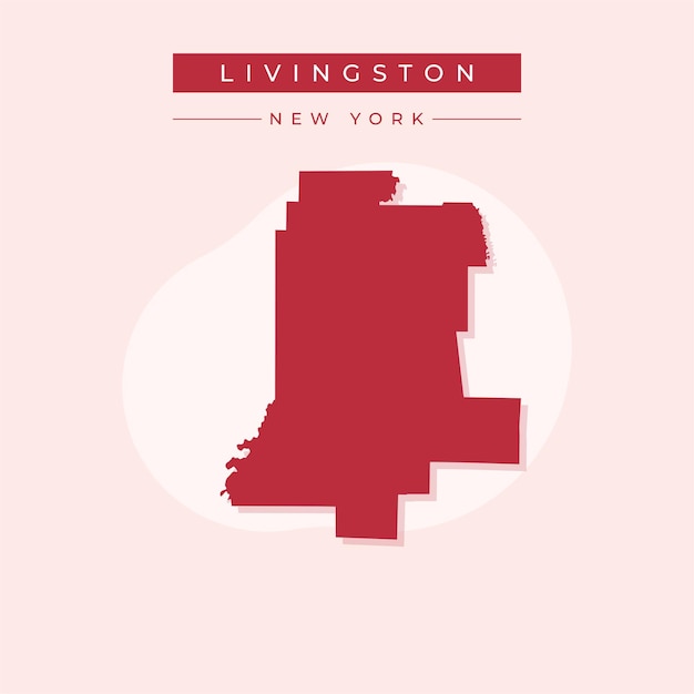 Ilustración vectorial del vector del mapa de Livingston en Nueva York
