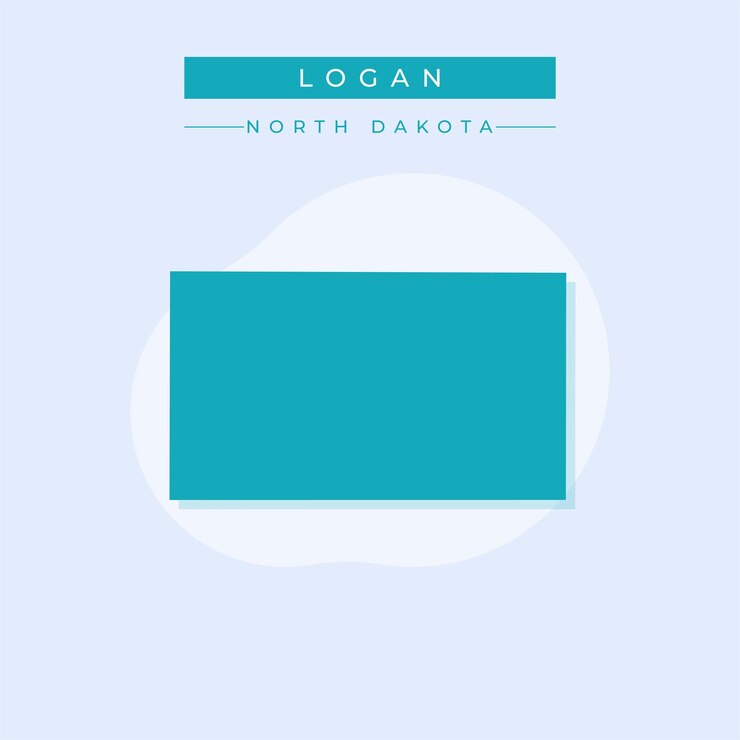 Vector ilustración vectorial del vector del mapa de logan en dakota del norte