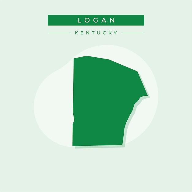 Ilustración vectorial del vector del mapa de Logan en el estado de Kentucky