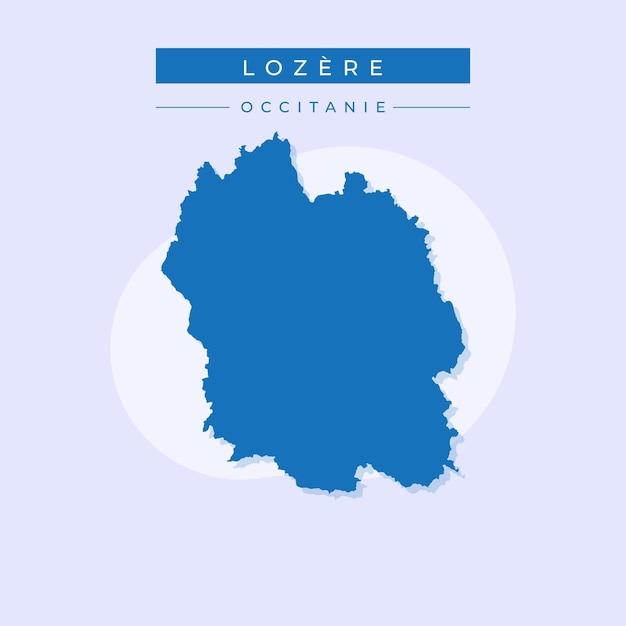 Ilustración vectorial del vector del mapa de Lozere Francia