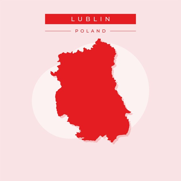 Ilustración vectorial del vector del mapa de Lublin en Polonia