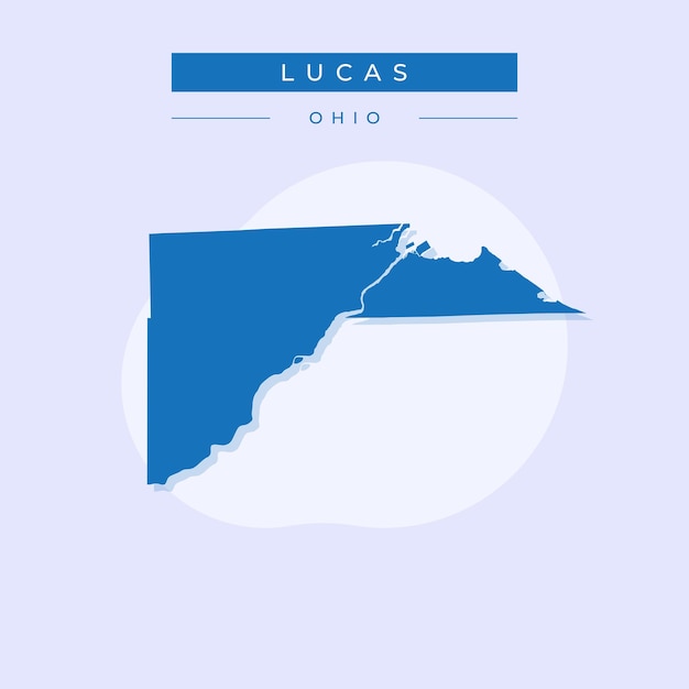 Ilustración vectorial del vector del mapa de Lucas en Ohio