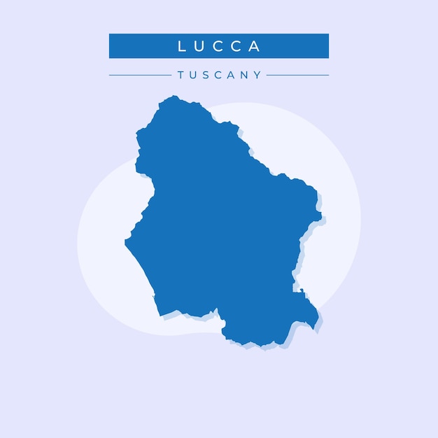 Vector ilustración vectorial del vector del mapa de lucca en italia